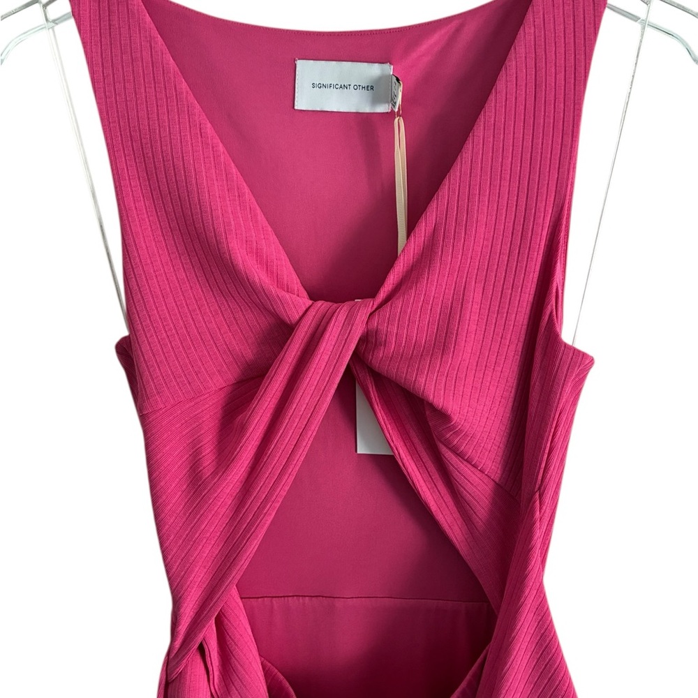 Significant Other Pink Cutout Maxi Dress | Ribbed Tie Waist | Chic Summer - Picture 6 of 10